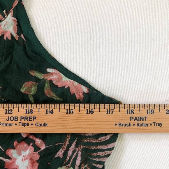 Bailey Blue Maxi Halter Dress Small Dark Fairy Hi Lo Ruffle Key Hole Tropical - Picture 8 of 12